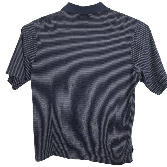 Polo Golf Ralph Lauren Navy & White Striped Pima Cotton Mens Polo Shirt L - Picture 3 of 6